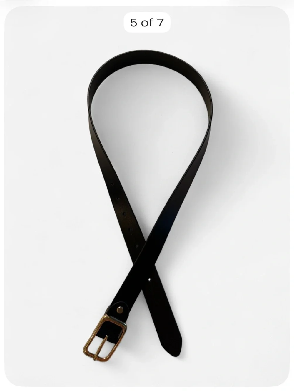 Genuine Leather Black Belt Gold Buckle Women’s Size 110 cm / 43”